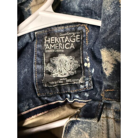 The Heritage by America 1776 Denim Distillery Distressed Jacket Mens M Grunge - Picture 4 of 6